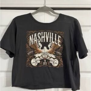 Altar'd State Black Nashville Graphic Crop Top
